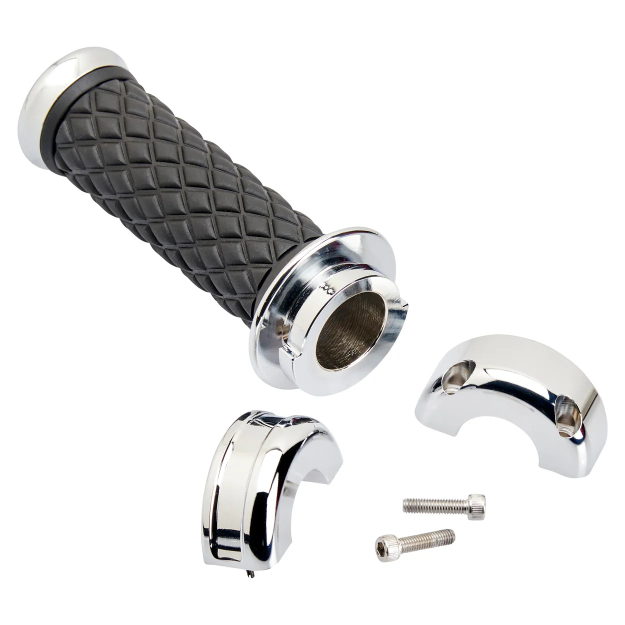 1" AlumiCore Custom Grips with 2-Cable Throttle - Chrome - Image 6
