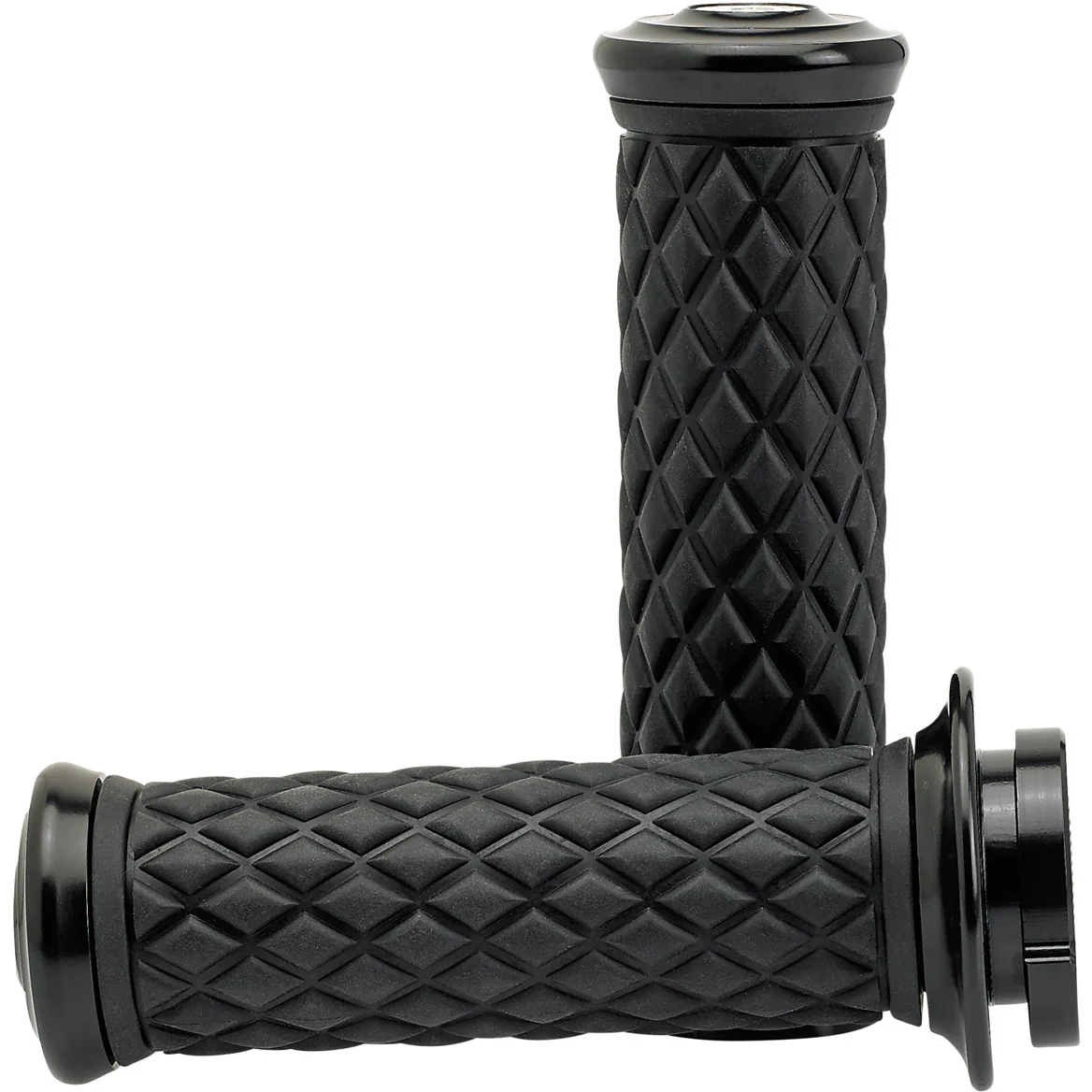 1" AlumiCore TBW Grips For H-D Bars With Internal Vibe Isolator on Clutch Side - Black Electroplate - Image 2
