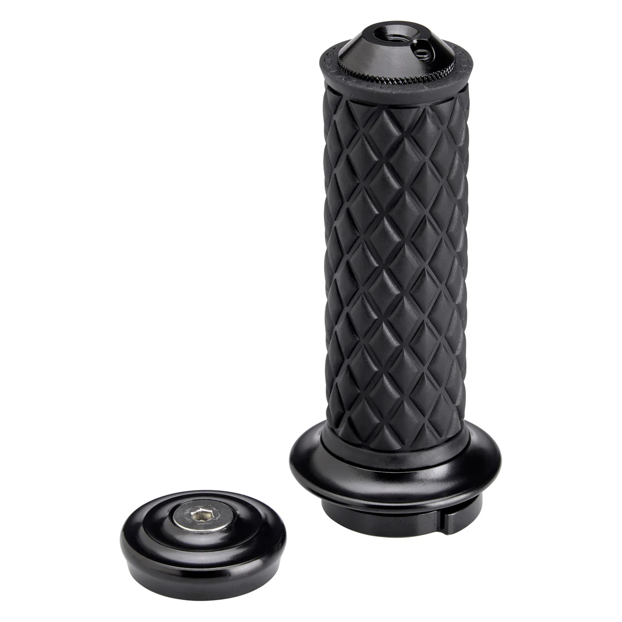 1" AlumiCore TBW Grips For H-D Bars With Internal Vibe Isolator on Clutch Side - Black Electroplate - Image 5