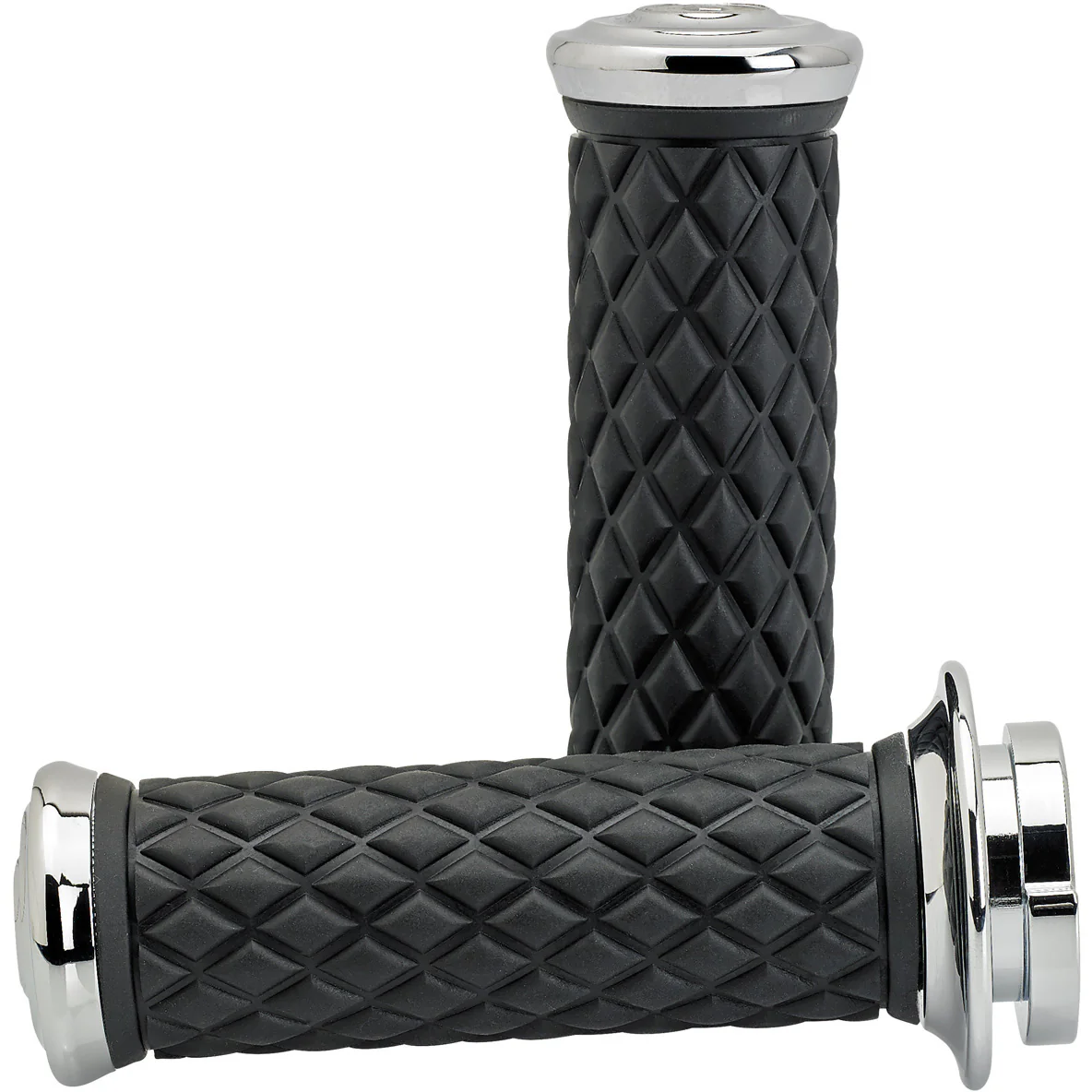 1" AlumiCore TBW Grips For H-D Bars With Internal Vibe Isolator on Clutch Side - Chrome - Image 2