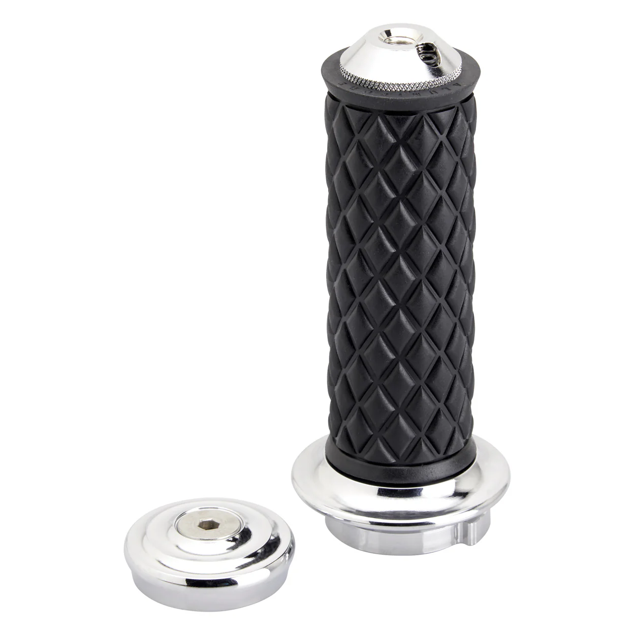 1" AlumiCore TBW Grips For H-D Bars With Internal Vibe Isolator on Clutch Side - Chrome - Image 5