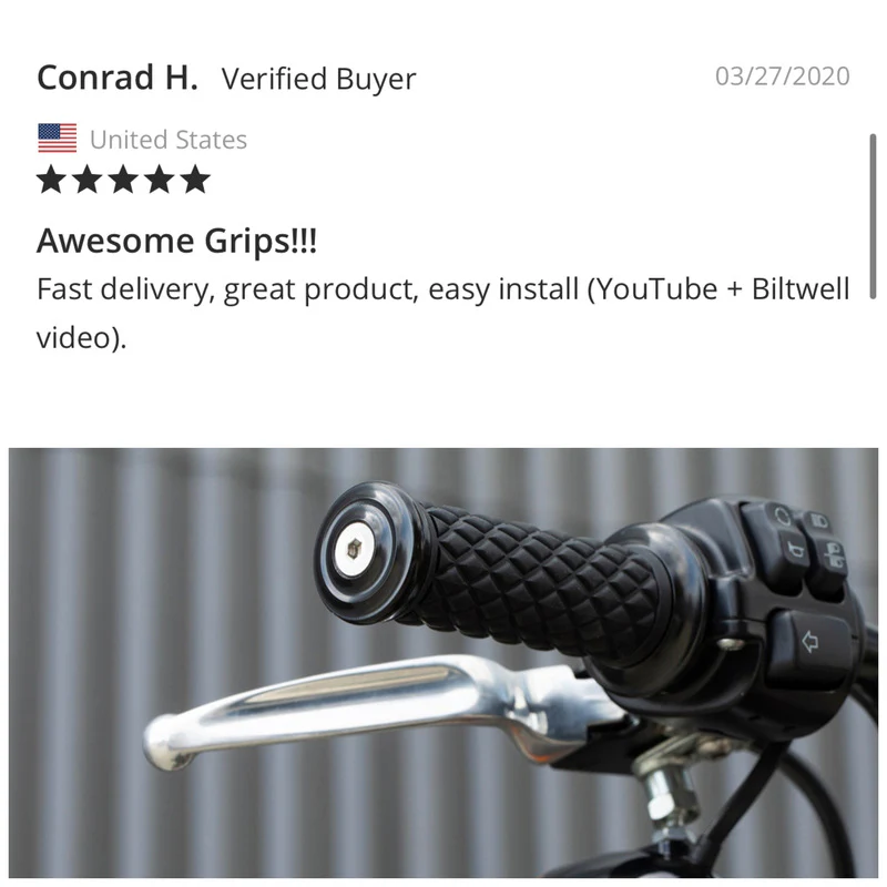 1" AlumiCore TBW Grips For H-D Bars With Hollow Tube End on Clutch Side - Black Electroplate - Image 15
