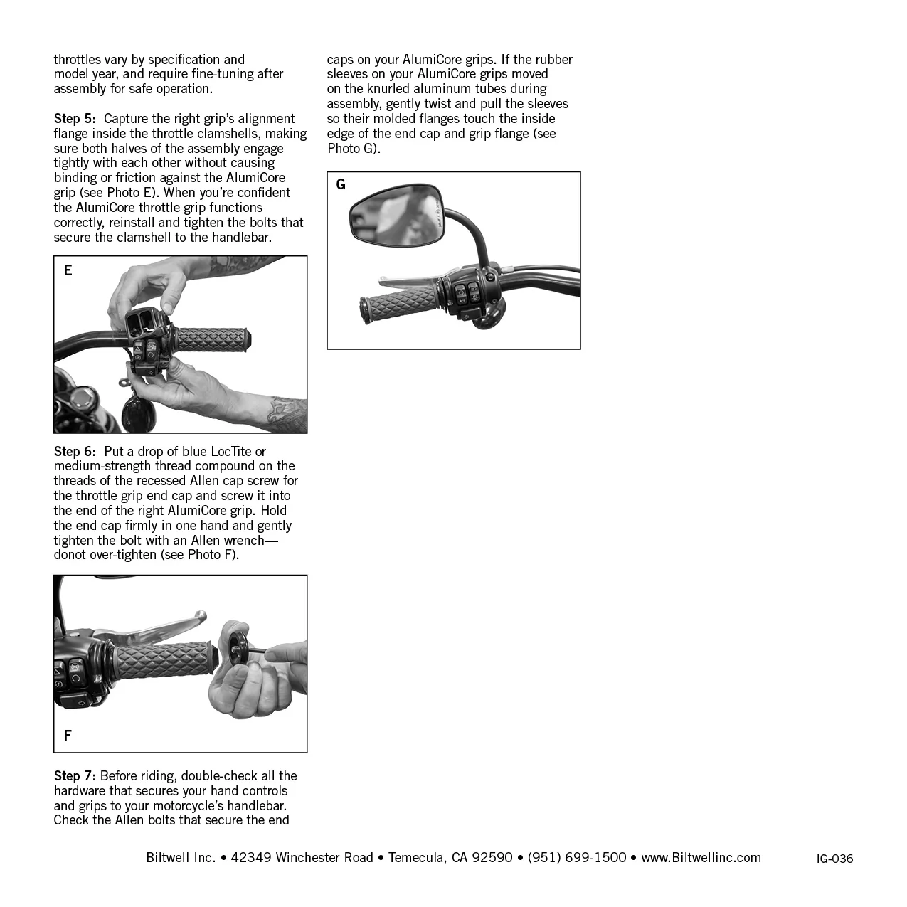 1" AlumiCore TBW Grips For H-D Bars With Hollow Tube End on Clutch Side - Black Electroplate - Image 17