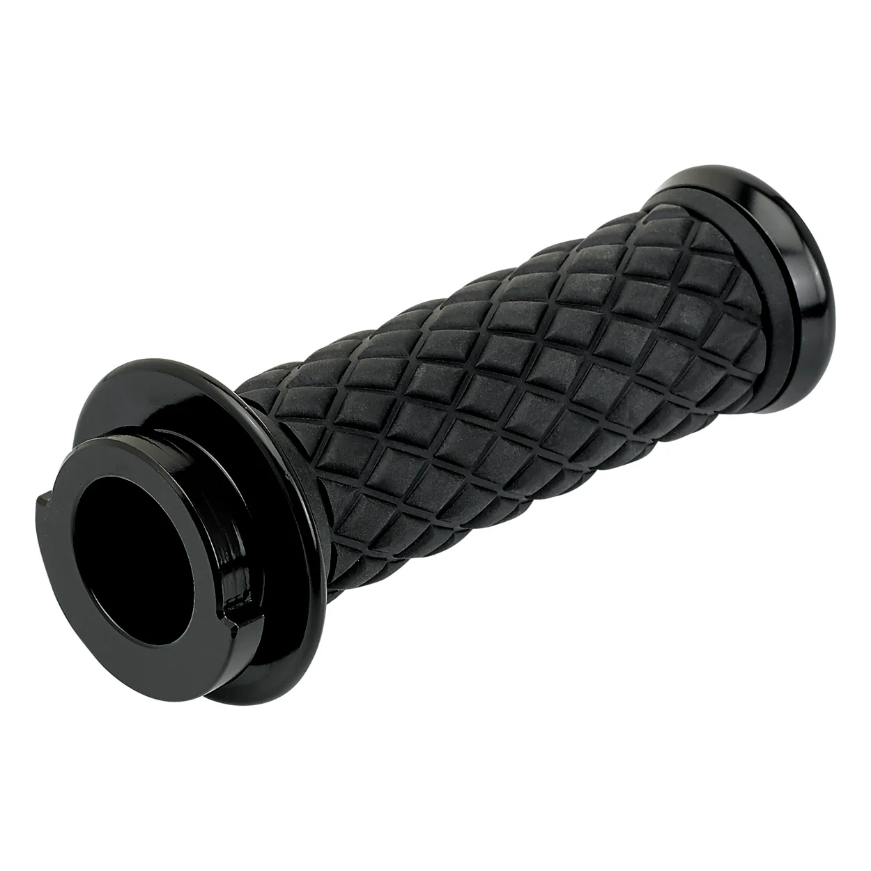 1" AlumiCore TBW Grips For H-D Bars With Hollow Tube End on Clutch Side - Black Electroplate - Image 6