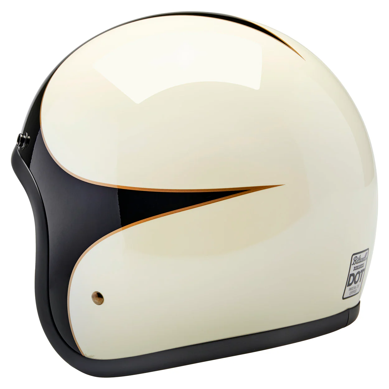CLOSEOUT Bonanza Helmet - Scallop Gloss Vintage White / Gloss Black - SIZE X-SMALL ONLY - Image 7