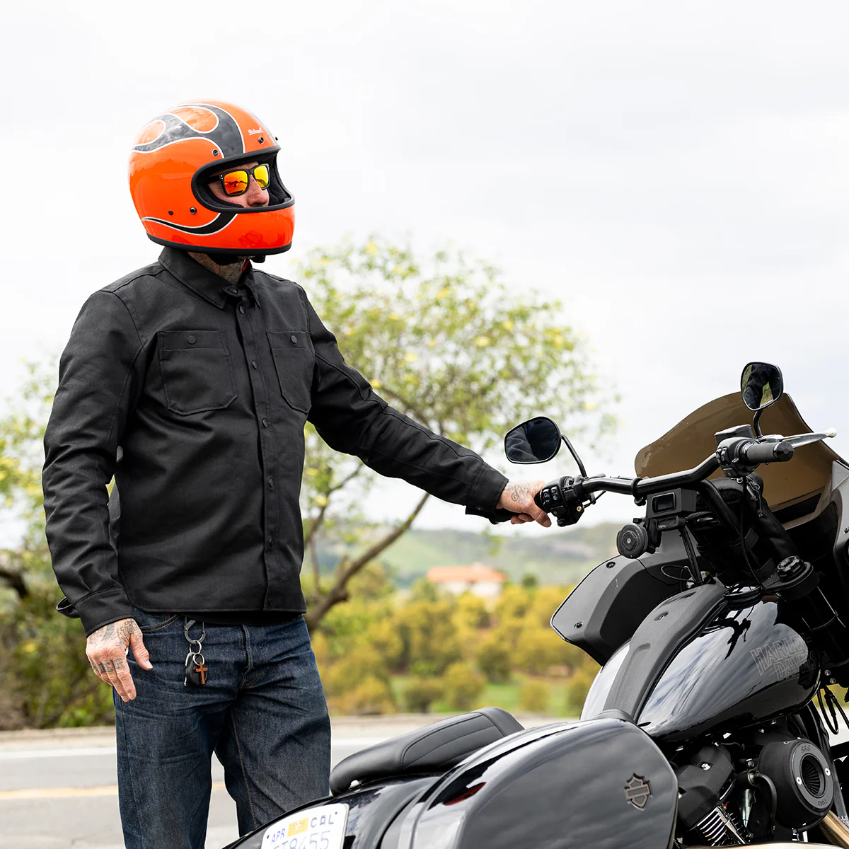 CLOSEOUT Gringo Helmet - Competition Orange Flames - Image 12