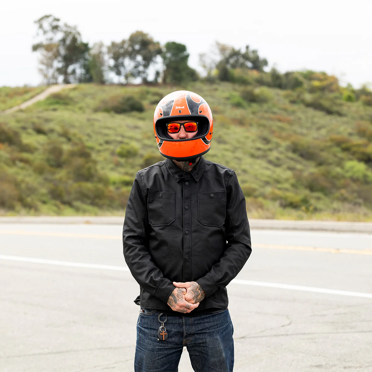 CLOSEOUT Gringo Helmet - Competition Orange Flames - Image 13