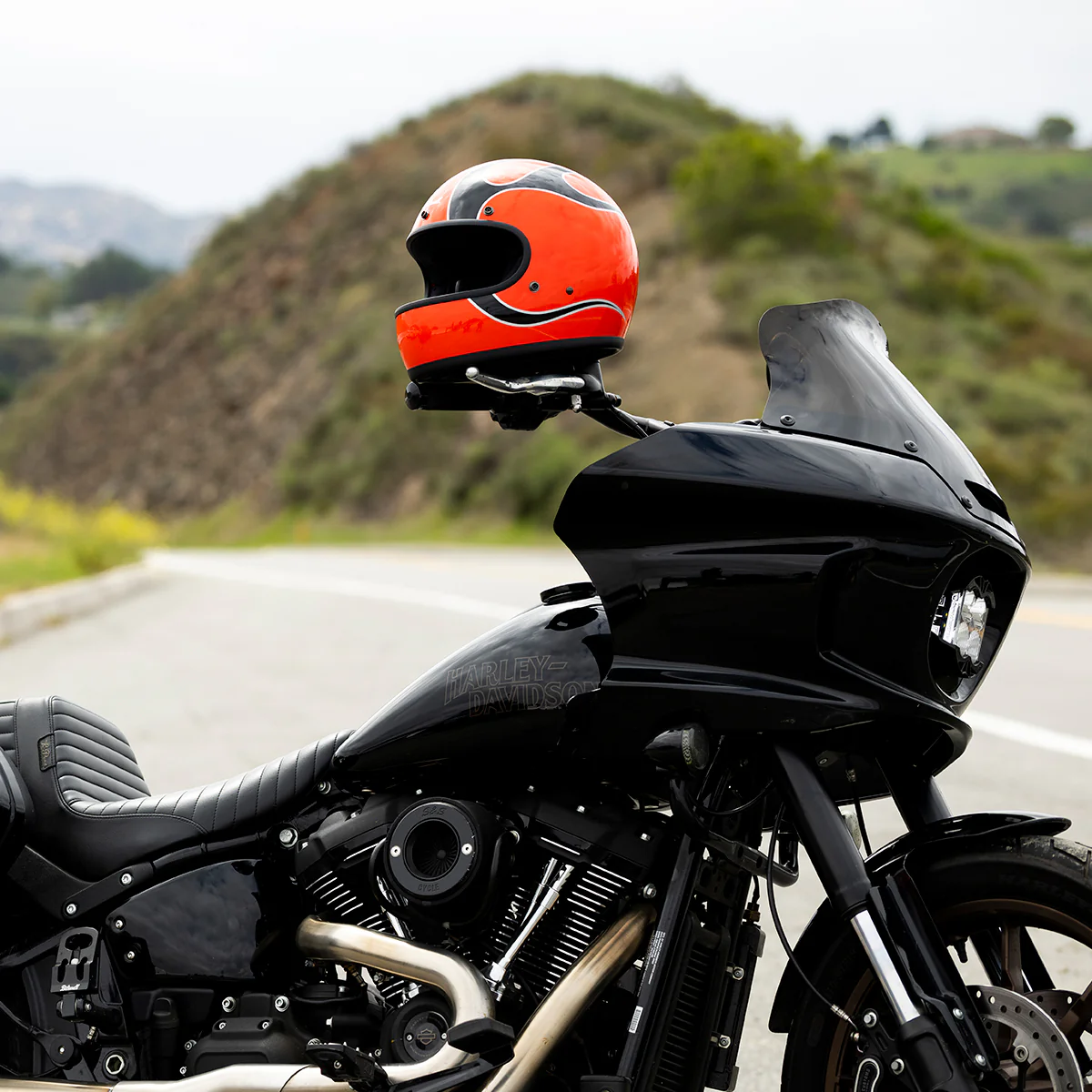 CLOSEOUT Gringo Helmet - Competition Orange Flames - Image 15