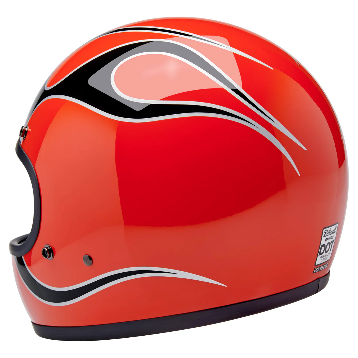 CLOSEOUT Gringo Helmet - Competition Orange Flames - Image 7