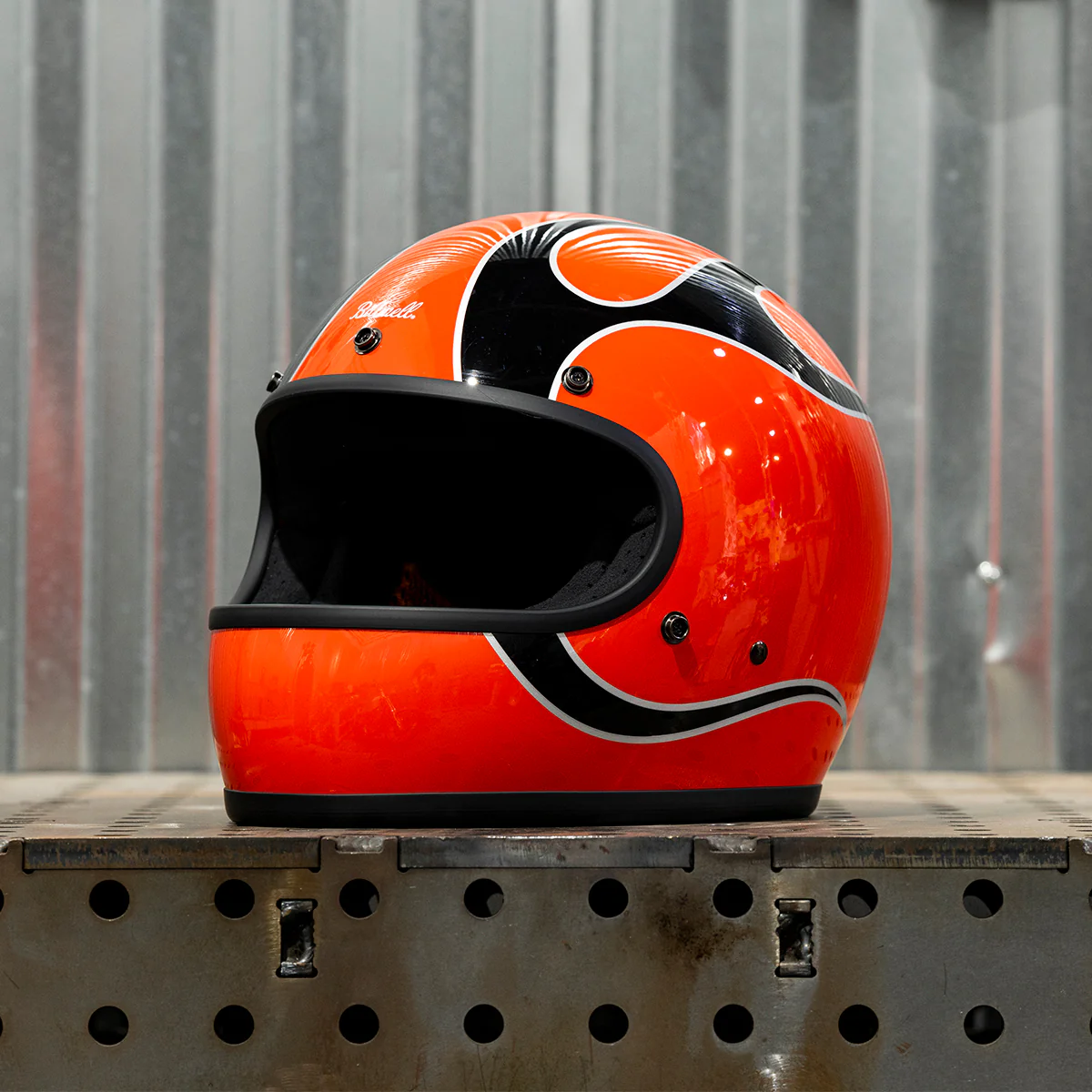 CLOSEOUT Gringo Helmet - Competition Orange Flames - Image 8