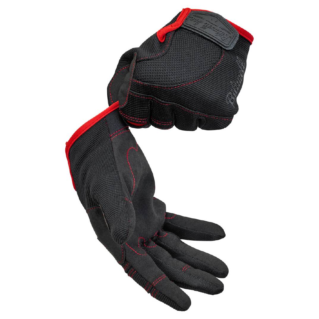 CLOSEOUT Moto Gloves - Black/Red - SIZE X-SMALL ONLY - Image 3
