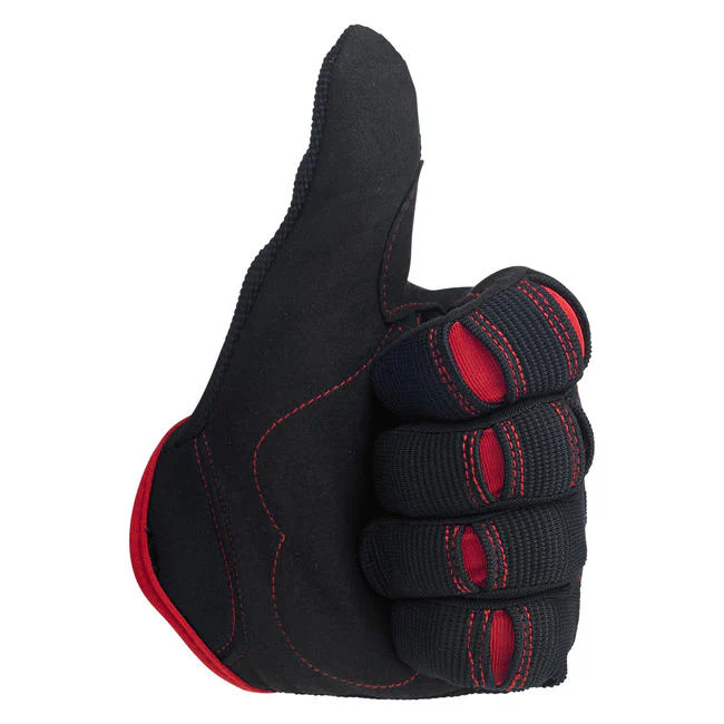 CLOSEOUT Moto Gloves - Black/Red - SIZE X-SMALL ONLY - Image 4