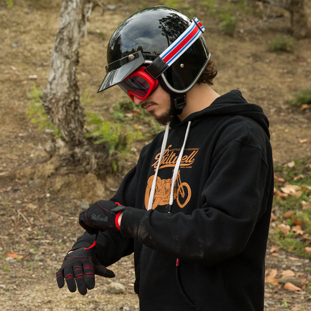 CLOSEOUT Moto Gloves - Black/Red - SIZE X-SMALL ONLY - Image 7