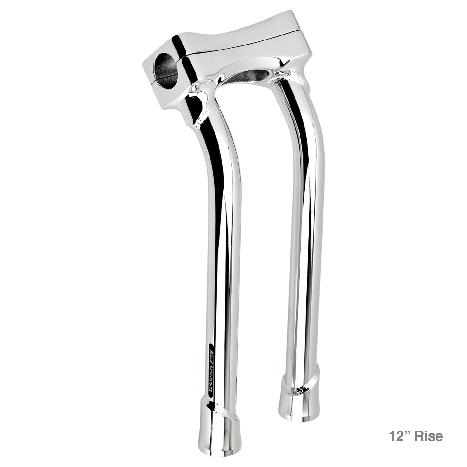 CLOSEOUT Murdock O/S Pullback Risers 14" - Chrome - Image 3