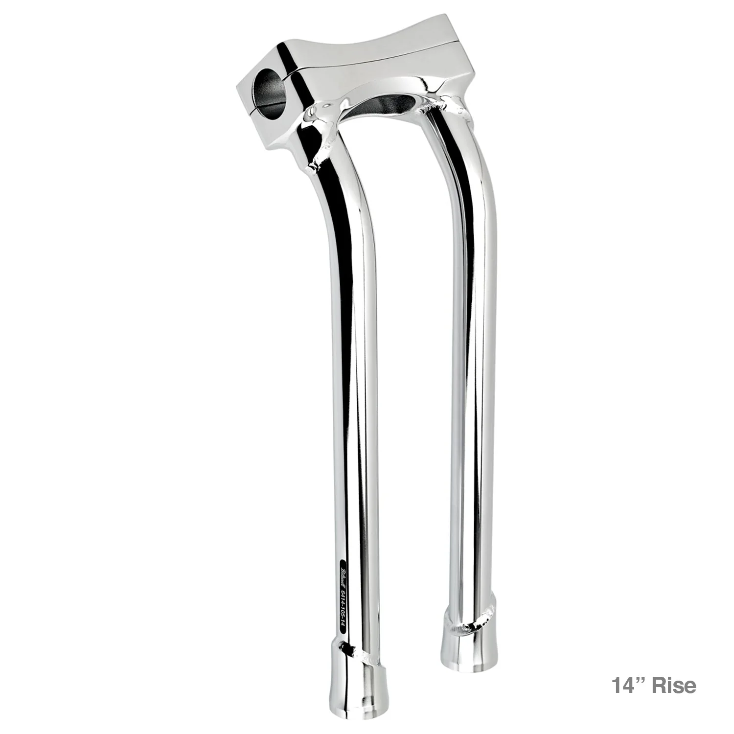 CLOSEOUT Murdock O/S Pullback Risers 14" - Chrome - Image 4