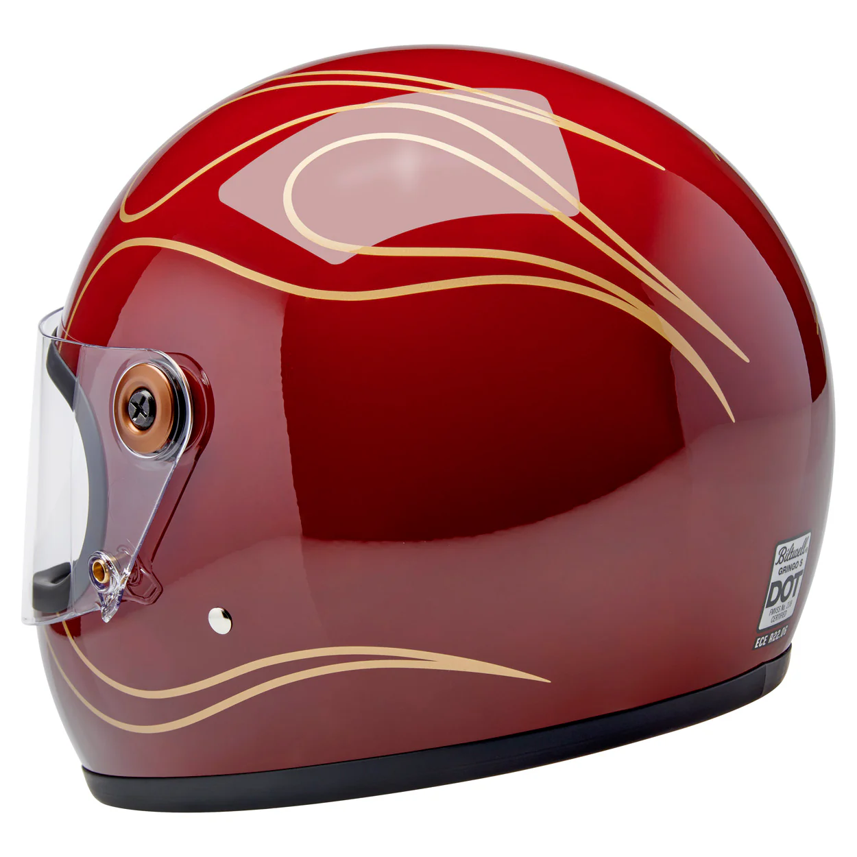 Gringo S Helmet - Gloss Garnet Red Flames - Image 11