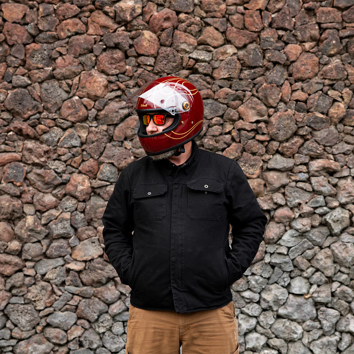 Gringo S Helmet - Gloss Garnet Red Flames - Image 17