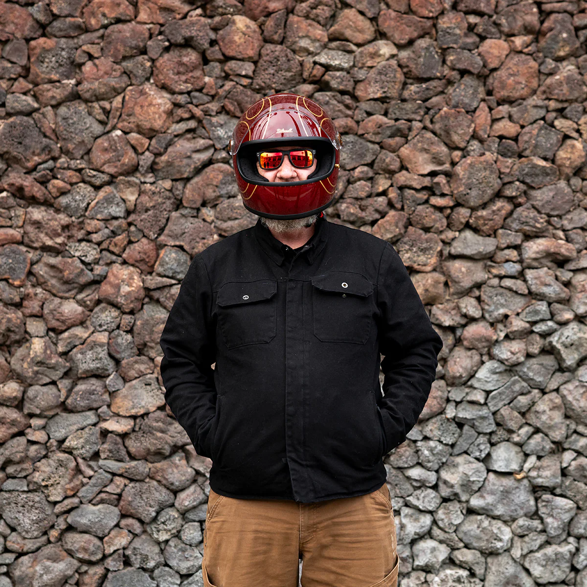Gringo S Helmet - Gloss Garnet Red Flames - Image 18