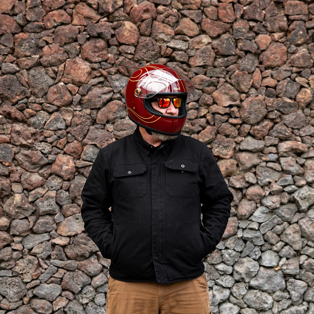 Gringo S Helmet - Gloss Garnet Red Flames - Image 19