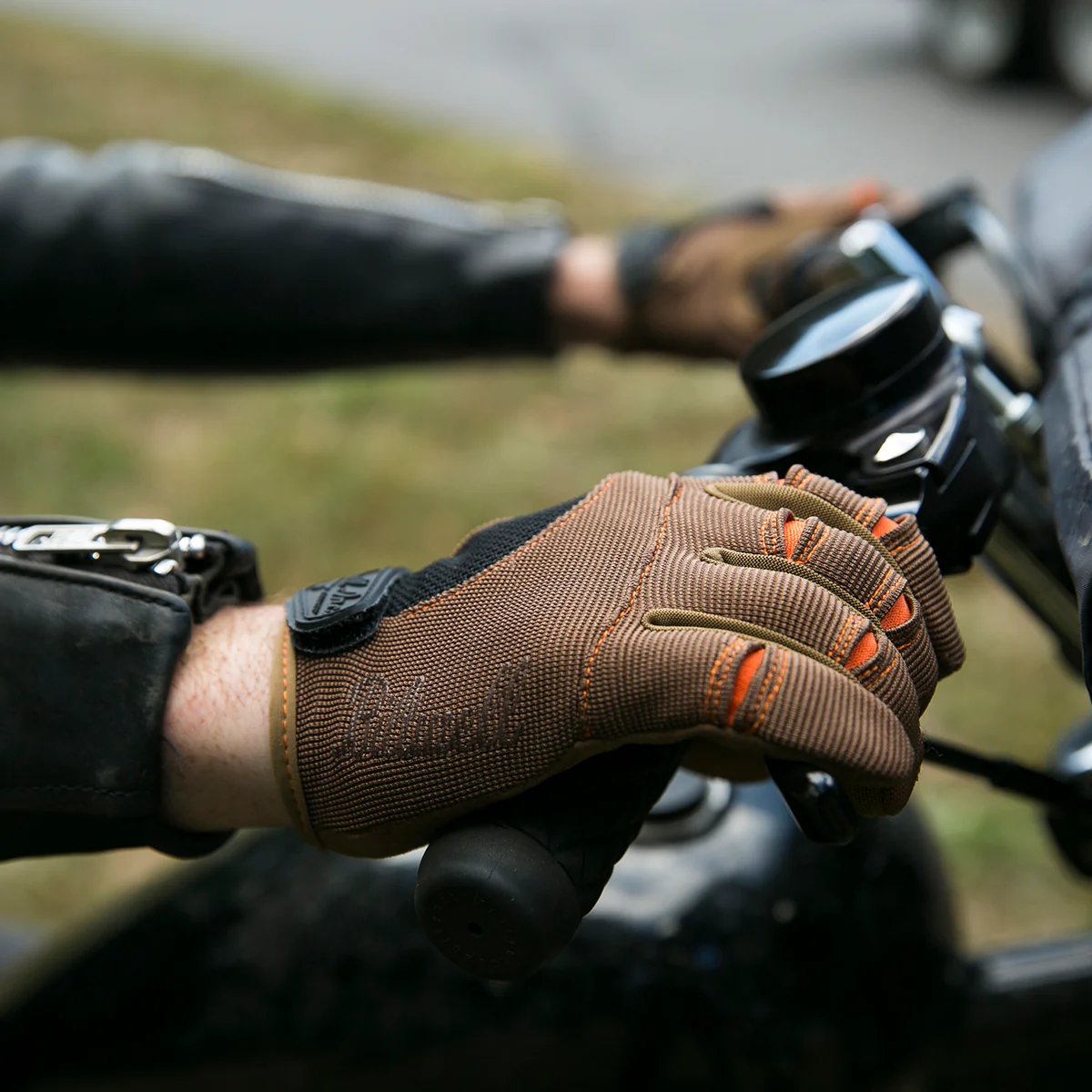 Moto Gloves - Brown/Orange - Image 7