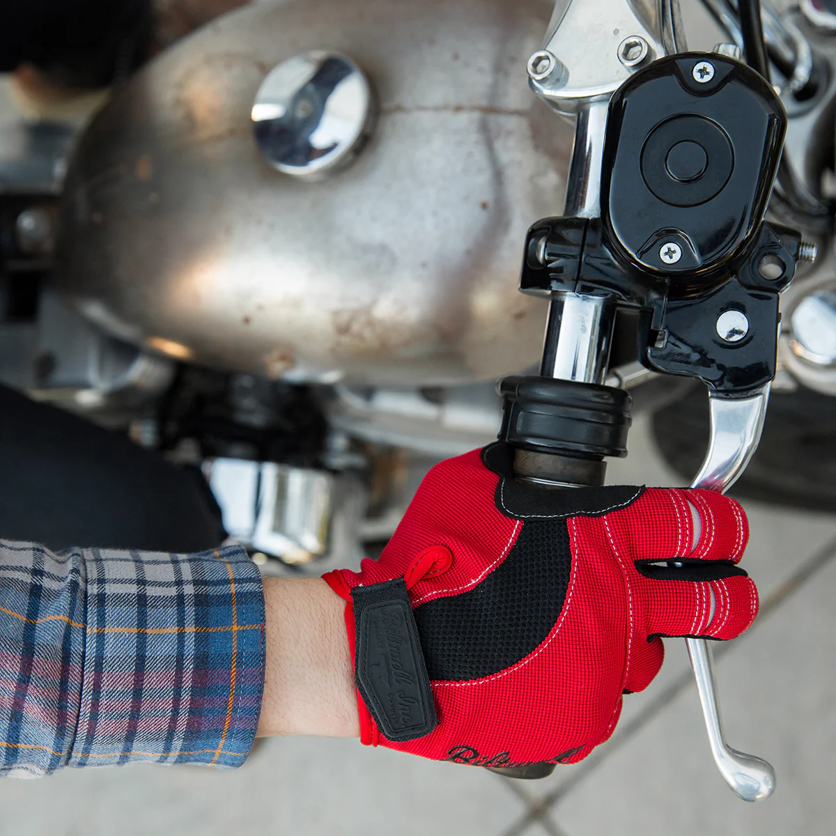 Moto Gloves - Red/Black/White - Image 5