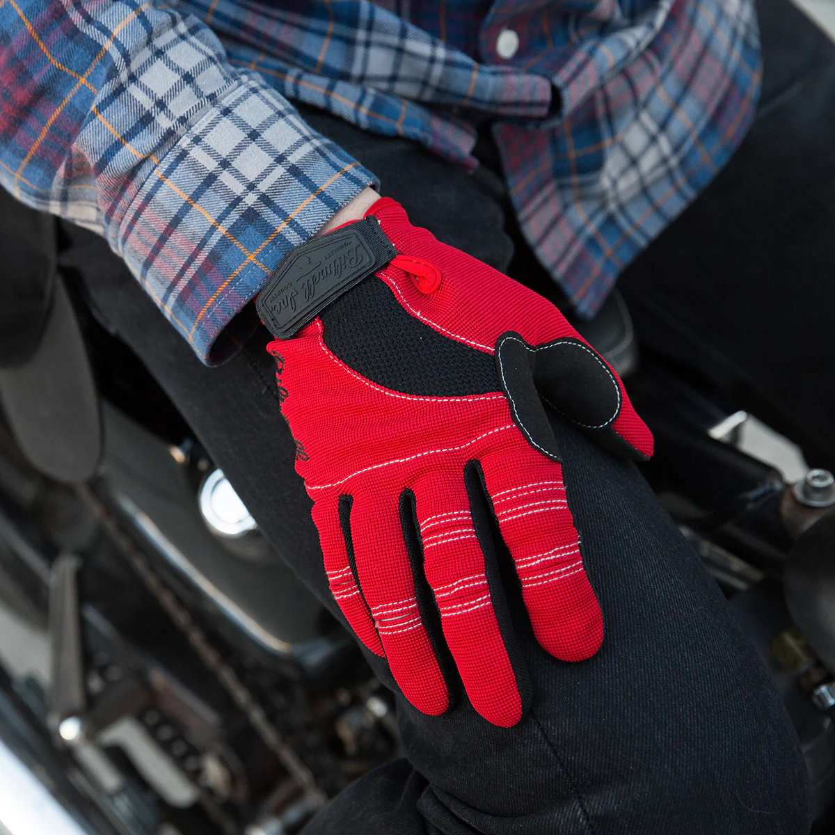 Moto Gloves - Red/Black/White - Image 6