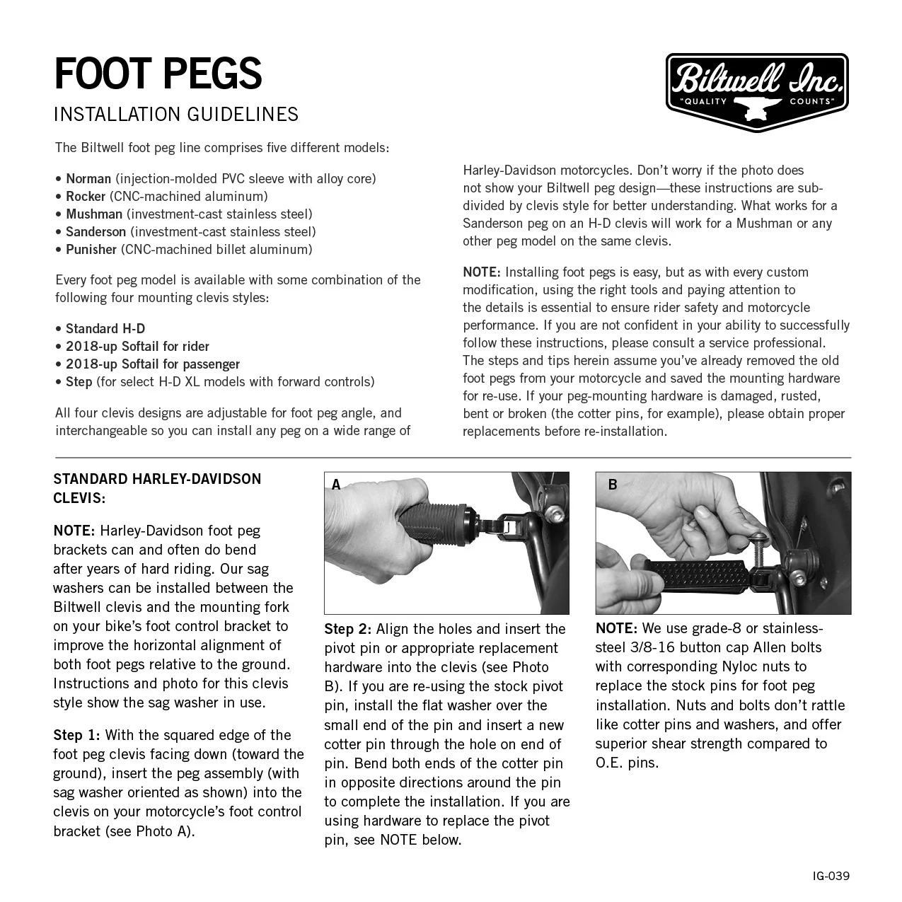 Mushman Foot Pegs HD Rider - Polished - Image 22