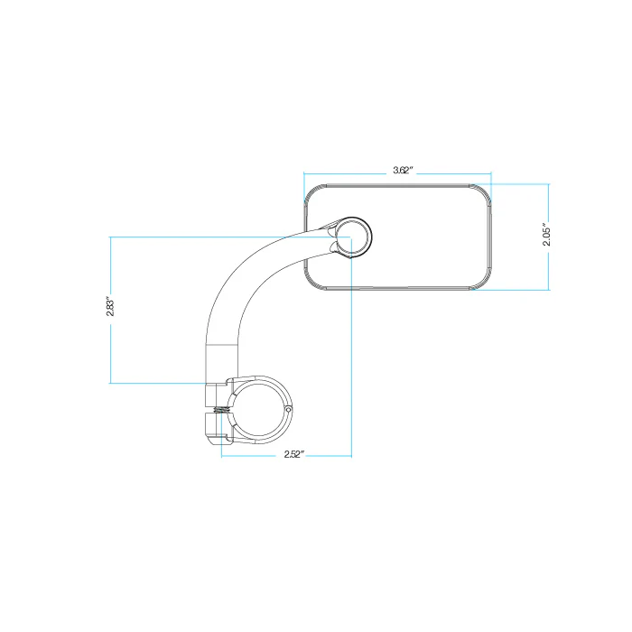 Utility Mirror Rectangle Clamp-on - Chrome - Image 4