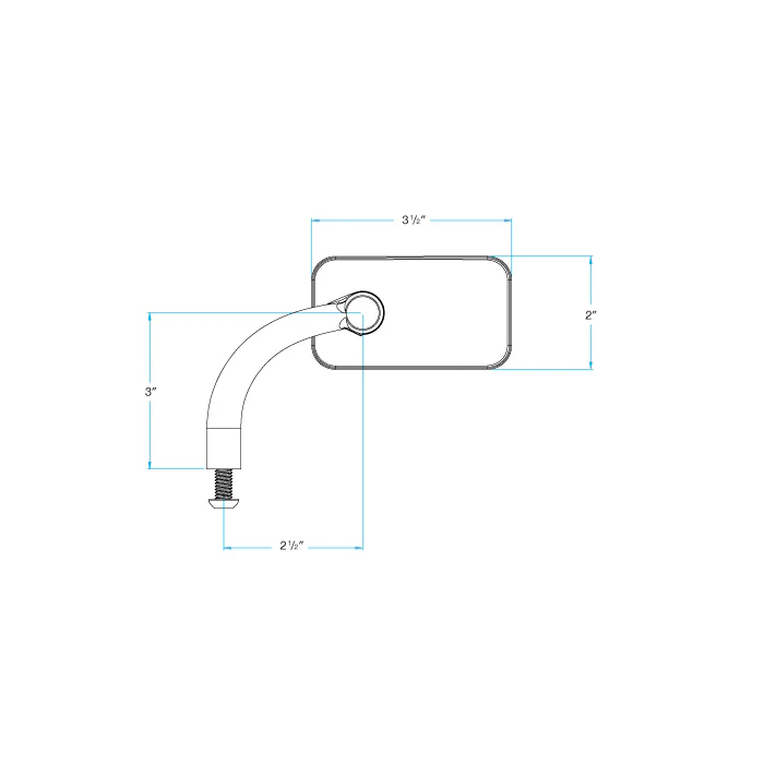 Utility Mirror Rectangle Perch Mount - Black - Image 7