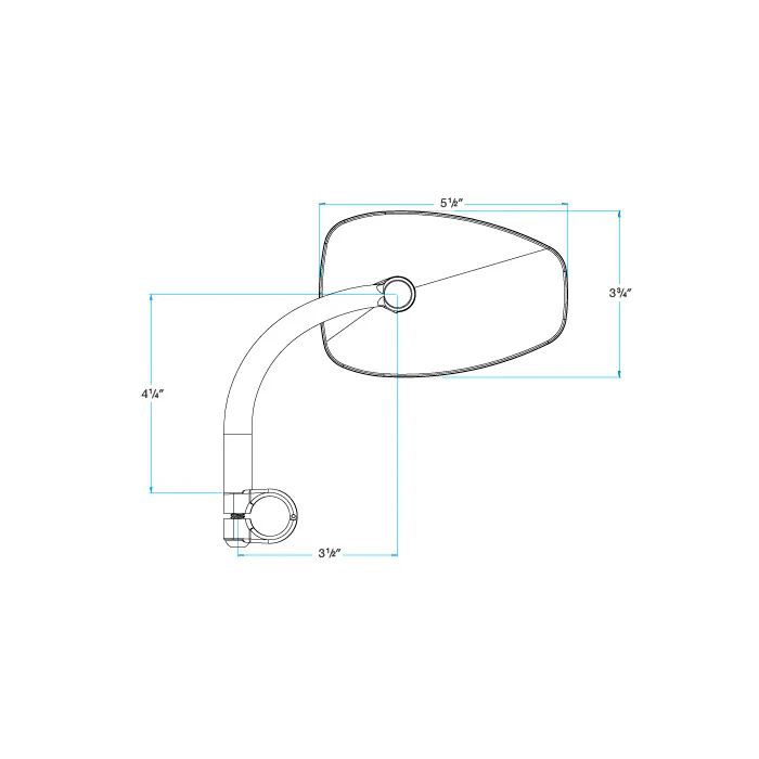 Utility Mirror Teardrop CE Clamp-on - Chrome - Image 5